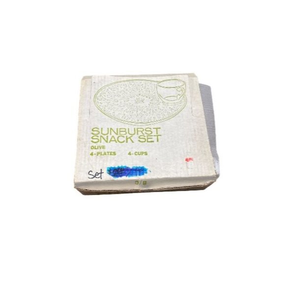 Vintage Rare Find Green Indian Glass Snack Set - Picture 12 of 12